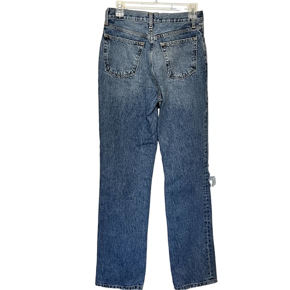 NWT Topshop Mid Rise Loose Fit Dad jeans Blue Washed Womens Size 2 - Picture 7 of 8